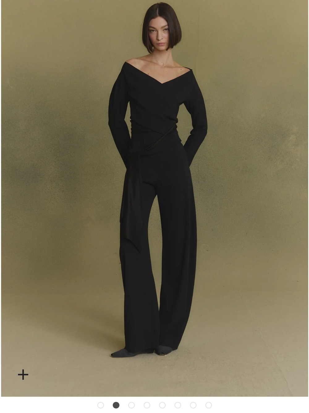 Cortana Black ever high waisted  Wide-Leg Trousers - Size Small retails at $656